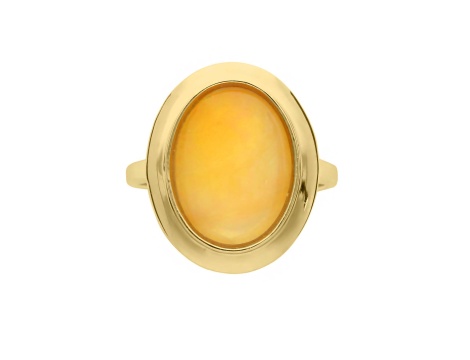 Złoty pierścionek próby 0,585 w stylu vintage z opalem 5,71 ct - 3