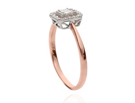 Pierścionek z różowego złota próby 0,585 z diamentami i brylantami 0,25 ct - 2
