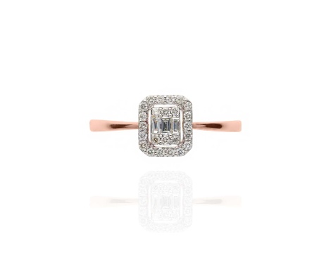 Pierścionek z różowego złota próby 0,585 z diamentami i brylantami 0,25 ct - 3