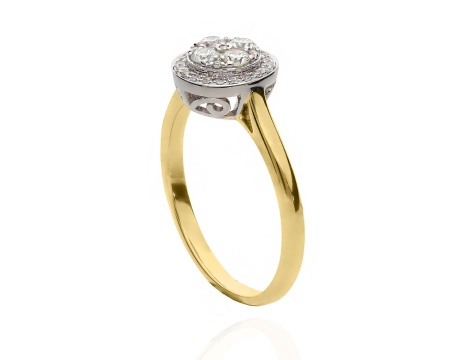 Złoty pierścionek próby 0,585 z brylantami 0,33 ct - 2
