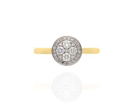 Złoty pierścionek próby 0,585 z brylantami 0,33 ct - 3