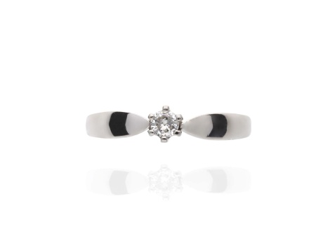 Pierścionek zaręczynowy z białego złota próby 0,585 z brylantem 0,14 ct - 3