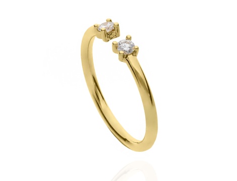 Złoty pierścionek próby 0,585 z brylantami 0,12 ct - 2
