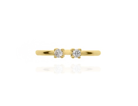 Złoty pierścionek próby 0,585 z brylantami 0,12 ct - 3