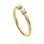 Złoty pierścionek próby 0,585 z brylantami 0,12 ct - 3