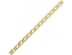 Złota bransoletka unisex próby 0,585 rombo/ podwójna pancerka 3 mm