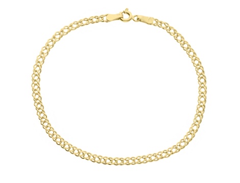 Złota bransoletka unisex próby 0,585 rombo/ podwójna pancerka 3 mm - 2
