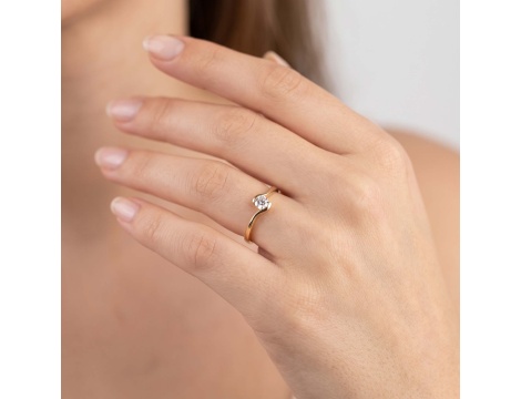 Złoty pierścionek próby 0,585 z cyrkonią - 4