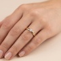 Złoty pierścionek zaręczynowy próby 0,585 z brylantem 0,14 ct - 3