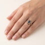 Złoty pierścionek próby 0,585 z London Blue Topaz 0,47 ct i diamentami 0,19 ct - 3
