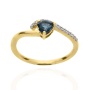 Złoty pierścionek próby 0,585 z London Blue Topaz 0,56 ct i diamentami 0,09 ct - 2