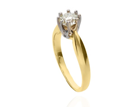 Złoty pierścionek póby 0,585 z brylantem 0,88 ct - 2