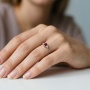 Pierścionek zaręczynowy z białego złota próby 0,585 z rubinem 0,40 ct i brylantami 0,04 ct - 5