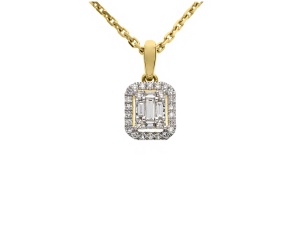 Złoty wisiorek próby 0,585 z brylantami 0,21 ct