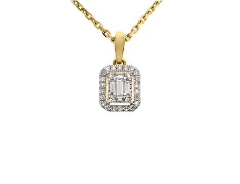 Złoty wisiorek próby 0,585 z brylantami 0,21 ct