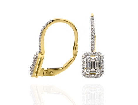 Złote kolczyki próby 0,585 z diamentami 0,37 ct - 3