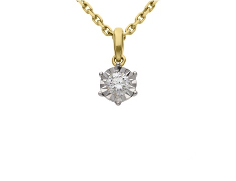 Złoty wisiorek próby 0,585 z brylantem 0,15 ct