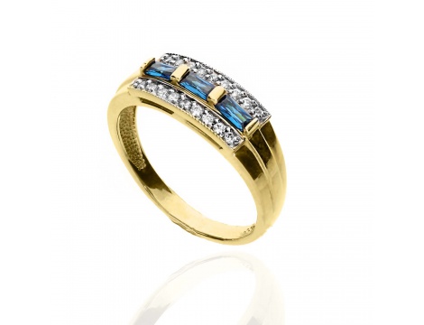 Złoty pierścionek z akwamarynem - 2