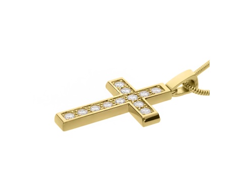 Złoty krzyż próby 0,750 z brylantami 0,84 ct - 2