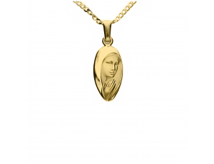 Złoty medalik w kształcie Matki Boskiej próby 0,585