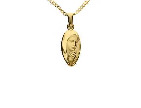 Złoty medalik w kształcie Matki Boskiej próby 0,585