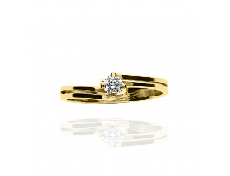 Złoty pierścionek próby 0,585 na wyjątkowej szynie - 3