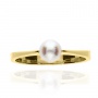Złoty pierścionek próby 0,585 z białą perłą - 4