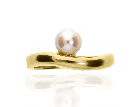 Złoty pierścionek próby 0,585 z perłą - 3