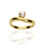 Złoty pierścionek próby 0,585 z perłą - 2