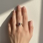 Złoty pierścionek próby 0,585 z rubinem 0,48 ct i brylantami 0,21 ct VINTAGE - 5