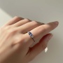 Pierścionek z białego złota próby 0,585 z tanzanitem 0,41 ct i brylantami 0,09 ct - 5