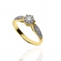 Złoty pierścionek próby 0,585 zaręczynowy z brylantami 0,32 ct - 3