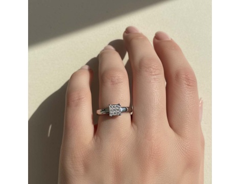Pierścionek z białego złota próby 0,750 z brylantami 0,25 ct - 4