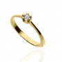 Złoty pierścionek próby 0,585 zaręczynowy z brylantem 0,12 ct - 3