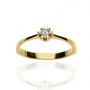 Złoty pierścionek próby 0,585 zaręczynowy z brylantem 0,12 ct - 2