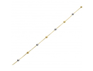 Elegancka brasnoletka z kulkami w dwóch kolorach złota próby 0,585