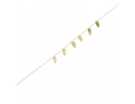 Złota bransoletka z motywem liści próby 0,585