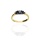 Złoty pierścionek próby 0,585 z czarnymi cyrkoniami