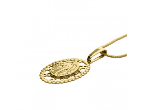 Złoty cudowny medalik ażurkowy próby 0,585 - 2