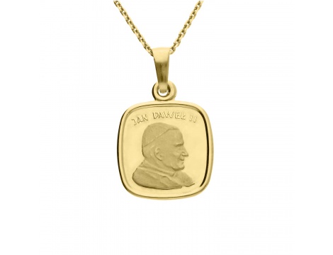 Złoty medalik próby 0,585 z wizerunkiem św. Jana Pawła II