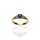 Złoty pierścionek próby 0,585 z szafirem 0,57 ct i brylantami 0,09 ct