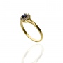 Złoty pierścionek próby 0,585 z szafirem 0,28ct i diamentami 0,12ct - 3