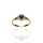 Złoty pierścionek próby 0,585 z szafirem 0,28ct i diamentami 0,12ct