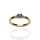 Złoty pierścionek próby 0,585 z tanzanitem 0,26ct i brylantami 0,07ct