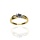 Złoty pierścionek próby 0,585 z szafirem 0,13ct i brylantami 0,04ct